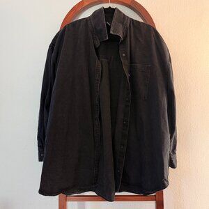 Old Navy Denim Button-Down Boyfriend Shirt - Black - Size XL